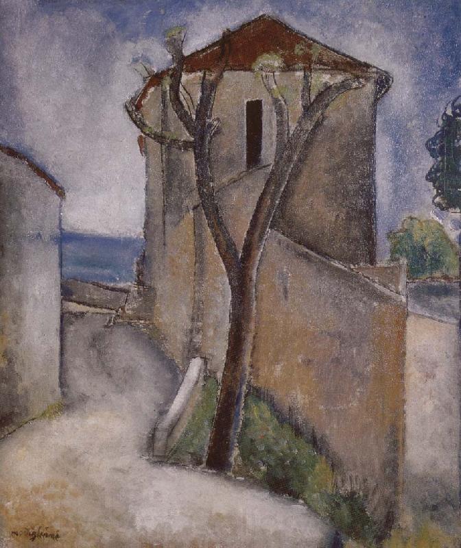 Amedeo Modigliani Tree and Houses